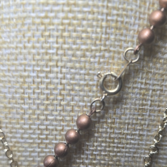 3 Piece Lot, 1 Copper Tone Beaded, 1 Gold Tone Tassel Necklaces & 1  Pr Earrings - Picture 3 of 14